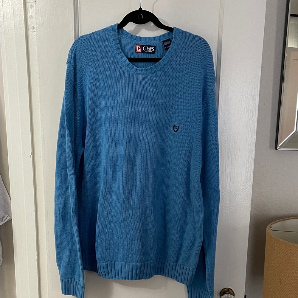 Chaps Men's Vibrant Blue Crewneck Sweater